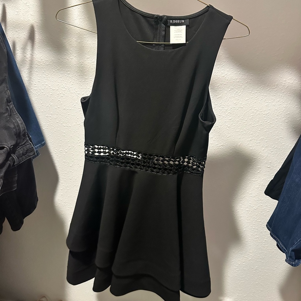 B Darlin Black Sleeveless Dress with Sequin Detail